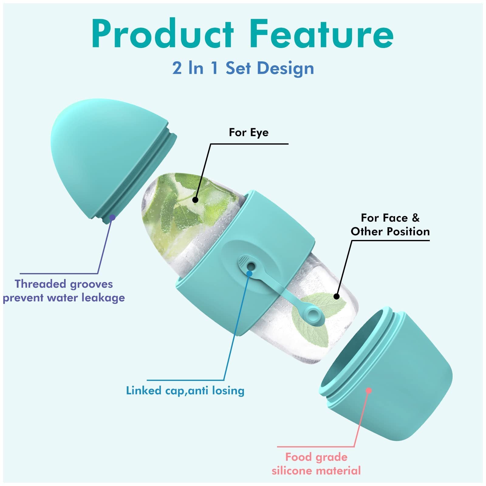 CoolGlow™ Ice Roller – Rullo Rinfrescante per il Massaggio del Viso