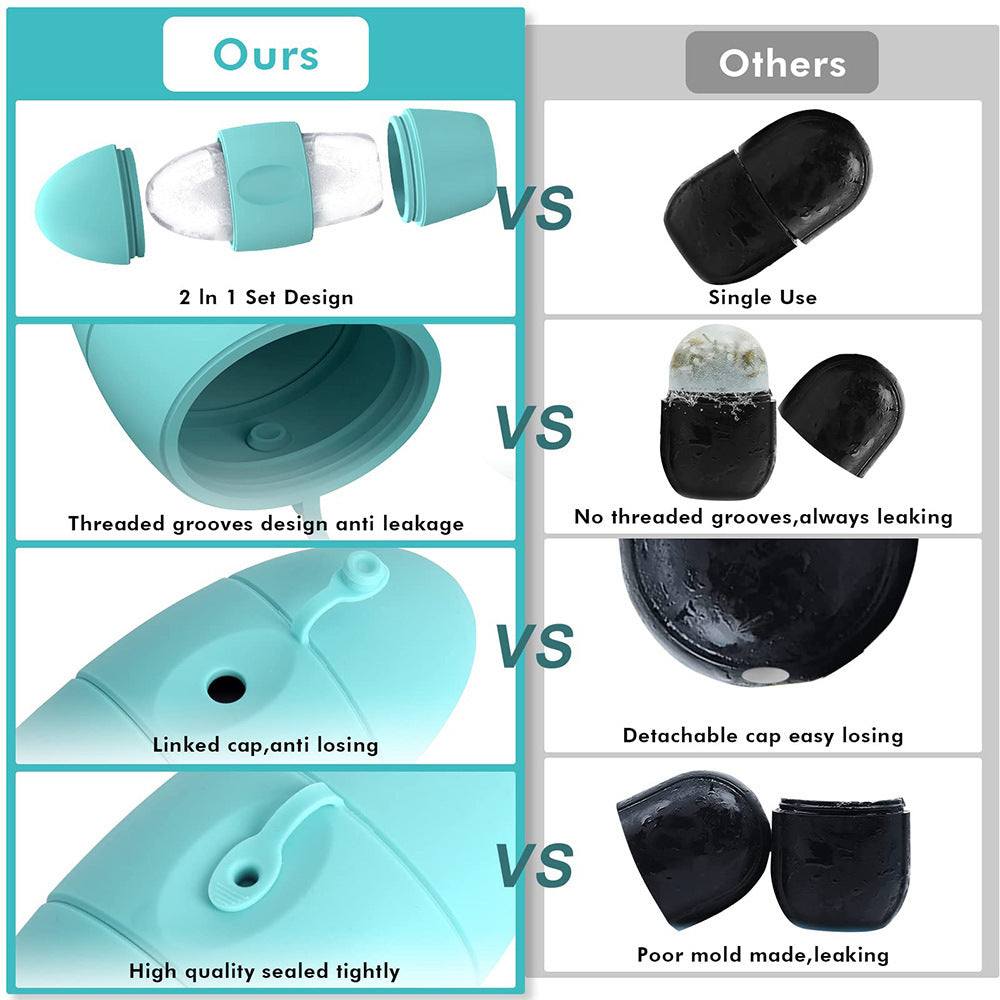 CoolGlow™ Ice Roller – Rullo Rinfrescante per il Massaggio del Viso