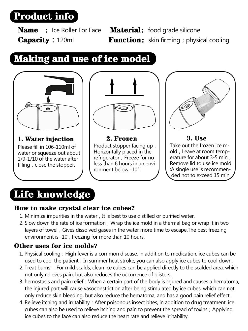 CoolGlow™ Ice Roller – Rullo Rinfrescante per il Massaggio del Viso