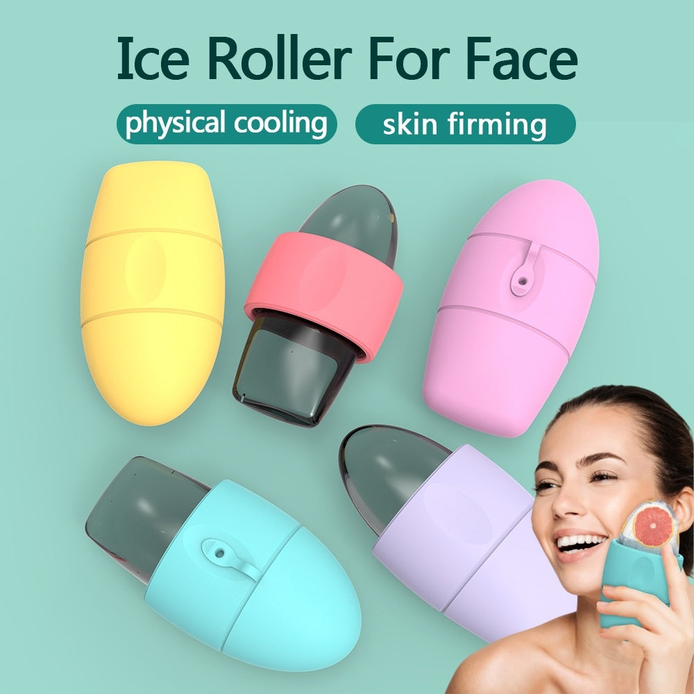 CoolGlow™ Ice Roller – Rullo Rinfrescante per il Massaggio del Viso